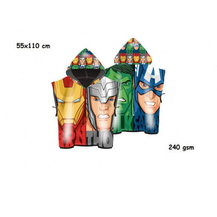 Avengers Poncho Mare with hood Children Microfiber 55 x 110 cm